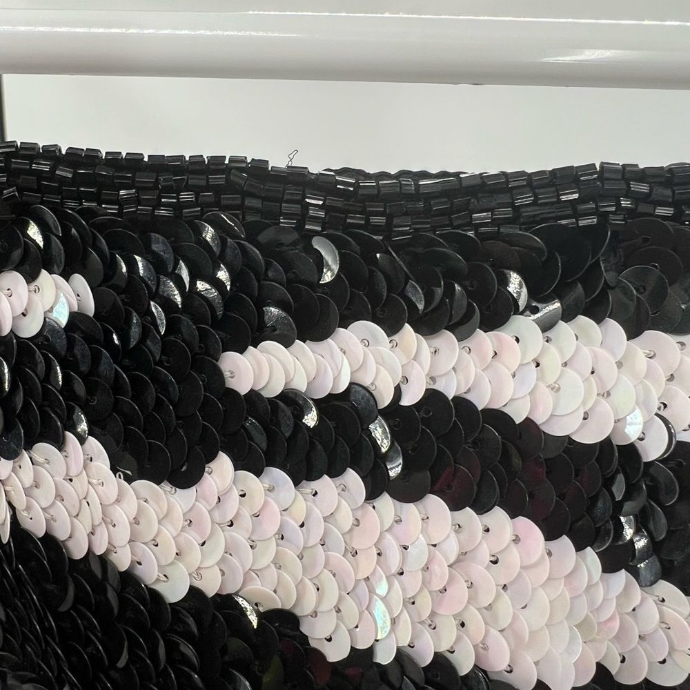 Sean Sequin Long Strapless Formal Zebra Print Iri… - image 6